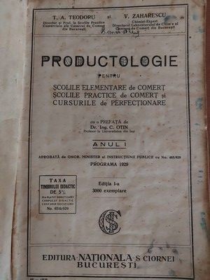 Productologie pentru scolile elementare de comert- T. A. Teodoru, V. Zaharescu foto