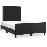 Cumpara ieftin Cadru de pat cu tablie, negru, 120x200 cm, piele ecologica