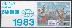Polinezia Franceza 1983- Expo. internaț. de timbre BANGKOK 1983, cu Vinieta, MNH