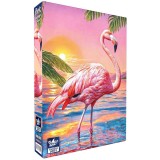 Puzzle Black Sea: Flamingo roz la apus &ndash; 500 de piese
