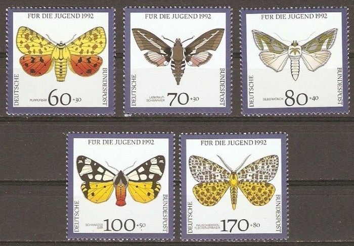 C5288 - RFG 1992 - Fluturi 5v.nestampilate MNH