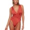 Costum de baie intreg pentru femei Trendyol, decolteu in V, rosu, marime 36 - OUTLET