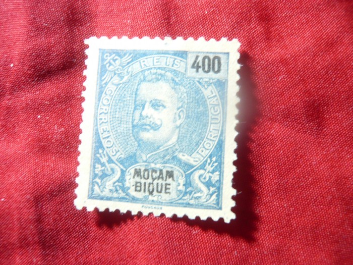 Timbru Mozambic colonie portugheza 1903 Carlos I , 400 reis fara guma