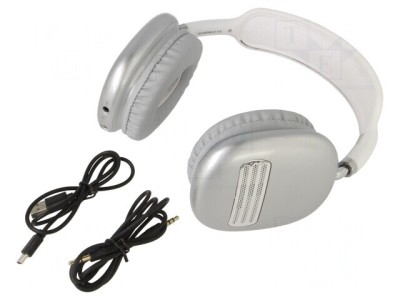 Wireless Headphones with Microphone USB-C White/Black 10m foto