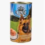Hrana umeda caini, King Dog, conserva 1.24 kg, toate taliile, adult, carne de pasare
