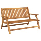 Banca Gradina Lemn Acacia vidaXL 122.5cm Maro 2 Locuri Exterior