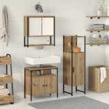 vidaXL Set mobilier baie 3 piese din stejar artizanal