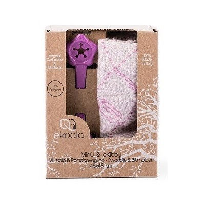 Set swaddle si suport de prindere baveta, ekoala, purple foto