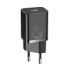 &Icirc;ncărcător De Perete Rapid Baseus Super Si 1C USB Tip C 25W Power Delivery Quick Charge Negru (CCSP020101)