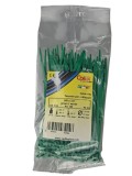 Set 100 buc colier cablu 140x3.6mm din plastic verde Cobra 9135
