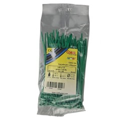 Set 100 buc colier cablu 140x3.6mm din plastic verde Cobra 9135