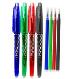 Set 4 Pixuri cu Radieră 0.7mm + 4 Rezerve, Roller Multicolor, Cerneală Termosensibilă, Șterge &amp; Rescrie