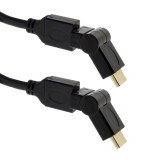 Cumpara ieftin Cablu HDMI tata la HDMI tata V 1.4b, rotativ 360 grade, Esperanza Swivel 94777, gold-plated, Ethernet, lungime 1,5m, negru