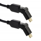 Cablu HDMI tata la HDMI tata V 1.4b, rotativ 360 grade, Esperanza Swivel 94777, gold-plated, Ethernet, lungime 1,5m, negru