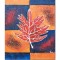 Tablou abstract pictat manual, Frunza de artar, 60x50cm ulei panza in relief efect 3D, gata de expus pe perete