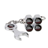 Capace Ventil Metalice Audi Nichel, Emblema Silicon - Set 4 Bucati
