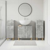 Cumpara ieftin Set de cabinet pentru baie cu 3 piese ARNHEM 3 buc. Gri Beton
