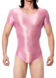 Costum scurt cu m&acirc;neci scurte lucios pentru bărbați, leotard elastic &ndash; L