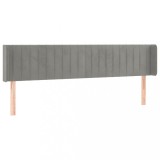 Cumpara ieftin Tablie de pat cu aripioare gri deschis 163x16x78/88 cm catifea