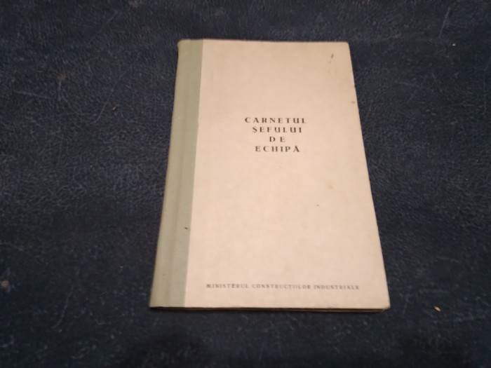 CARNETUL SEFULUI DE ECHIPA