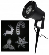 Proiector Laser LED Tip Star Shower 3D Metal Interior/Exterior, Efecte de Lumini pentru Craciun, Culoare Lumini Alb foto