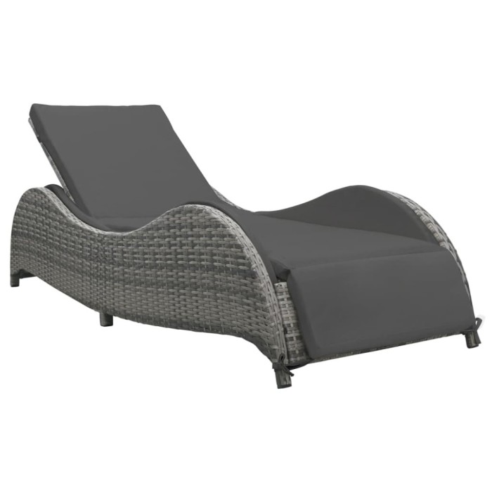 vidaXL Șezlong cu pernă, antracit, poliratan 49494