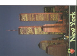 SUA NEW YORK CITY: WTC TWIN TOWERS AT NIGHT UNUSED POSTCARD, Circulata, Fotografie