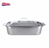 TAVA INOX CU CAPAC 36.5x22x7 CM, ZIRA