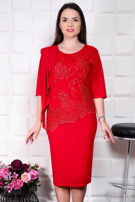 Rochie De Ocazie Marbela Rosu - 60Marimea