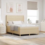 Cumpara ieftin Pat cu arcuri cu saltea cu headboard Crem 160 x 200 cm tesatura