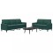 vidaXL Set de canapele cu perne, 2 piese, verde &icirc;nchis, catifea