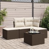Gossi set canapele de gradina cu perne, 5 piese, maro, poliratan