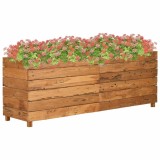 VidaXL Strat &icirc;nălțat, 150x40x55 cm, lemn de tec reciclat și oțel