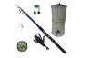 Set Pescuit Lanseta Telescopica 3.6m Carbon, Mulineta CB 240, Fir 100m, Juvelnic, Montura Crap, Clopotel