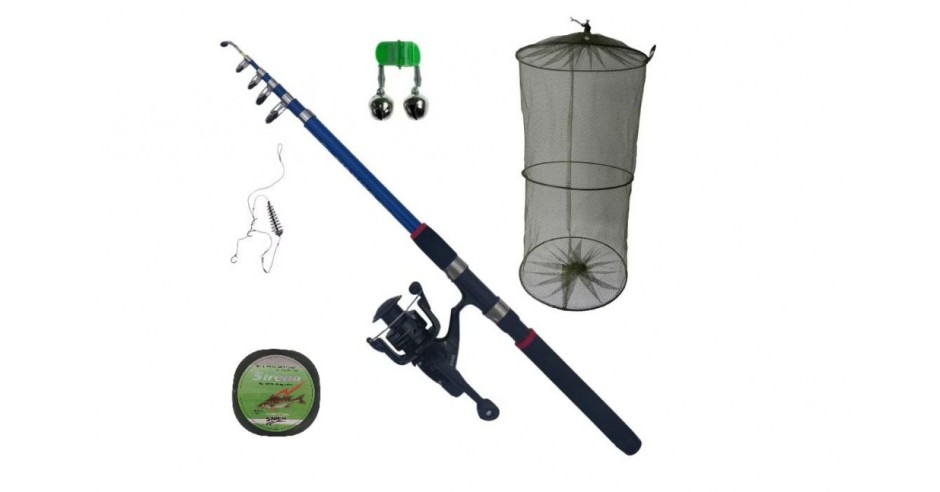 Set pescuit cu lanseta telescopica 3.6 m, mulineta CB 240, juvelnic ...