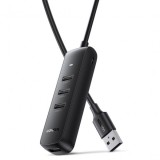 Hub USB UGREEN CM416, 4 x USB-A 3.0, 0.25m, Negru