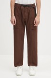 Gramicci pantaloni de bumbac culoarea maro, drept, G105.OGT