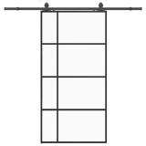 Cumpara ieftin Usa glisanta cu set de feronerie neagra 102,5x205 cm Sticla ESG