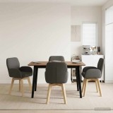 Cumpara ieftin Scaune de dining rotative 4 buc. Boucl&eacute; Gri inchis