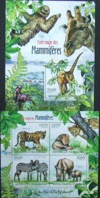 REP.BURUNDI - MAMIFERE PE CALE DE DISPARITIE-1 M/SH.+ 1 S/SH.-MNH** - RBU 49 foto