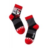 Șosete haioase din bumbac motiv Crăciun, Conte Kids 376 - Gri &Icirc;nchis, 30-35 (20-22 cm)