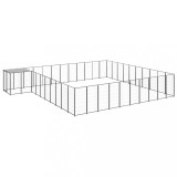 VidaXL Padoc pentru c&acirc;ini, negru, 31,46 m&sup2;, oțel