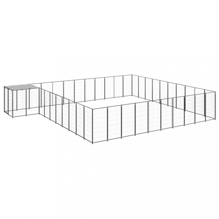 Padoc pentru c&acirc;ini, negru, 31,46 m&sup2;, oțel