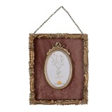 Cumpara ieftin Rama foto de perete polirasina aurie catifea visinie 23x3x28 cm, 10x15 cm