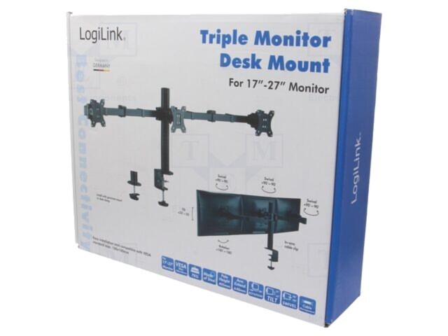 Suport monitor LOGILINK 7kg 17-27&quot; cu braț lung 380mm