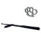 Set baston telescopic din otel, negru, 64 cm + box argintiu 1 cm grosime