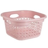 Cos de rufe patrat din plastic perforat, 45L, roz, CMCLASS