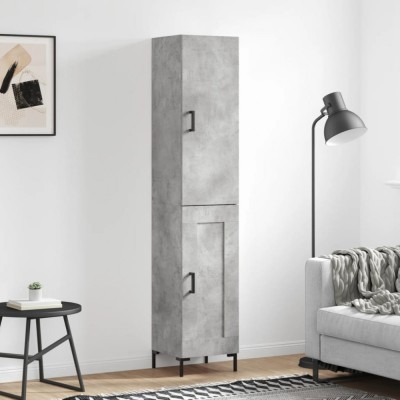 vidaXL Dulap &amp;icirc;nalt, gri beton, 34,5x34x180 cm, lemn prelucrat foto