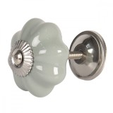 Buton mobila din fier si ceramica gri Grey &Oslash; 4 cm