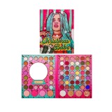 Set de machiaj kevin&amp;coco, 72 de culori, paleta de farduri, iluminatoare, blush, model christmas babe, oglinda rotunda, 25.5x20x1.7 cm, multicolor, Flippy
